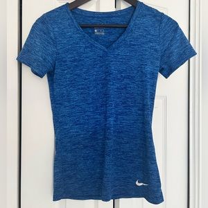 Blue Nike Dri-Fit workout shirt
